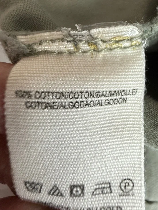 Free People Olive Green Button Front Jogger Pants Articulated Knee Size M - Picture 9 of 12